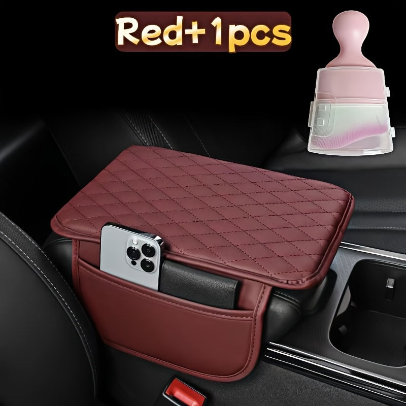 High Quality Armrest Box Pad Combination Set, Armrest Box Protective Cover PU Leather Storage Pad, Multiple Colors to Choose From