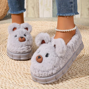 Women's Cartoon Plush Slippers with EVA Sole, Sweet Style Animal Print, All-Season Comfortable Home Slippers, Hand Washable Fabric Insole and Upper - For Women - Cozy & Cute - Perfect Gift for Birthday & Holidays