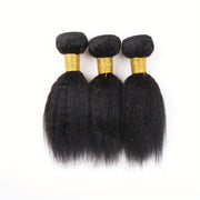 3 Bundles Brazilian Yaki Straight Human Hair Extensions, 100% Remy Hair Weave for Women, Natural Black Color, 10-26 Inches, Unisex High-Quality Hair Extensions for Styling & Volume, Versatile Hair Styling | Stylish Hair Exten