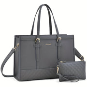 LOVEVOOK Women's makeup travel case, 17.3" - Spacious Work & Travel Briefcase with Clutch Purse, Durable Synthetic Synthetic Leather, Scent-Free, Campus Handbag | Quilted Exterior | Synthetic Synthetic Leather Bag