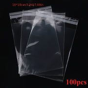 100-Pack Thick Transparent Resealable Cellophane Bags - Self-Adhesive Sealing, Durable OPP BOPP Plastic Packaging for T-Shirts, Photos, Gifts