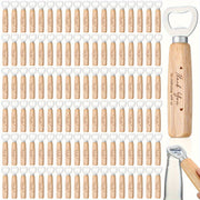 Wedding Bar Waiter Bottle Opener Bulk Wooden Wine Opener Thank You for Celebrating with Us Engraved Gift Suitable for Guests Wedding Birthday Party Baby Baptism Graduation Souvenir(100pcs)