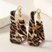 1 Pair Women's Bohemian Vintage Hoop Earrings - Camo & Leopard Print, Handmade PU Leather Wrap, Stainless Steel Ear Needle | Durable & Lightweight | Stylish Jewelry for Daily Wear