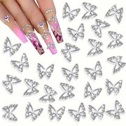 100pcs 3D Butterfly Nail Art Charms, DIY Nail Faux Jewelry Decorations, Glitter Accents For Manicure, Craft Supplies