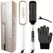 Hair Straightener Brush, Ionic Hair Straightening Brush Flat Iron For Women, Anti-Scald Straightening Comb Fast Heating For Home Salon, Precise Temperature Control And Heats Up Fast, Auto Shuts Off, Christmas, Happy Holidays,