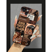 Black Girl Splicing Black Pupil Eyes Suitable for 7/8Plus Full Drop-Proof Soft Shell Simple High-End Air Cushion Suitable for Iphone14Promax Apple 13 Mobile Phone Case Couple Xsmax New 12Pro Drop-Proof Xr Matte 11 Men And Wom