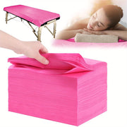 100pcs Disposable Massage Table Sheets - Breathable Non-Woven SPA Bed Covers, 31" x 70", Thin & Flexible, Pink, Not Waterproof, Perfect for Spa and Salon Use, Spa Gifts