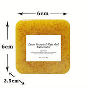 Lemon Turmeric & Kojic Acid Brightening Bar Soap 3.53oz - Paraben-Free Handcrafted Cold Process Soap for All Skin Types - Natural Ingredients for Face and Body Wash