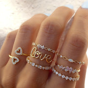 7-Piece Retro Bohemian Crystal Pearl Butterfly Golden Ring Set for Women - Vintage-Inspired Jewelry Collection with Butterfly-Shaped Accents, Pearl Embellishments, and Golden Plating - Perfect for Everyday Wear, Gift-Giving,