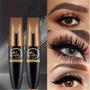 2Pcs 8D Silk Fiber Waterproof Mascara - Long-lasting, Dramatic Volume, Thickening & Curling for Eyelash Extension, Natural Look, Black