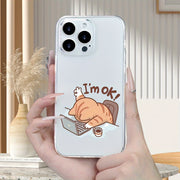 Creative Overtime Cat Pattern Mobile Phone Case with Advanced Texture Lens Protection Transparent Mobile Phone Case for Men and Women for iPhone 16/16PLUS/16PRO/16PROMAX/15/ 15PLUS/ 15PRO/ 15PROMAX/ 14/ 14PLUS/ 14PRO/ 14PROMA