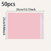 50-Pack Pink Courier Bags, Self-Adhesive Waterproof Mailing Envelopes, Bulk Shipping Bags for Clothes, Books, In-Line Skate Material, Durable Plastic Packaging