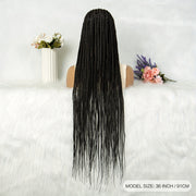 36 Inch Conrow Braided Wigs Lace Front Braided Wigs For Women Lace Braided Wigs Box Braid Wig Blended Handmade Braided Lace Front Wigs