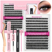 Large Capacity Eyelash Set, Fluffy With Oil Removal, Glue Tweezers, Brush False Eyelash Set, False Eyelashes Length MIX, Suitable For Beginners, As A Valentine'S Day Gift For Family And Friends