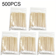 500pcs Nail Wooden Swabs - Precision Cleaning Sticks for Nail Tips, Polish Remover & Manicure Details, Unscented, Natural Wooden Heads, Nail Art Tool, Nail Art | Precision Cleaning Sticks | Gentle Swabs, Nail Art Supplies
