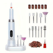 Rechargeable USB Automatic Nail Polisher, Portable Electric Nail Enhancement, with Variable Speed Electric Nail Cutter Tool, Including Nail File And Cuticle Push Rod, Suitable for Gel Nail DIY, Grinding, Polishing, Nail Enhan