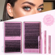 Lash Book Kit - Multi-Style Faux Mink Eyelashes, Natural & Fluffy Mix Length Individual Lashes With Tweezer, Bond & Seal, Remover, Comfortable Wear At Home For Beginner, Wispy, Dramatic Lashes Perfect Valentine'S Day Gifts