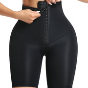 1pc Solid High Waist Shaping Shorts - Comfortable Tummy Control Panties with Adjustable Front Buckle, Soft Polyester Knit Fabric, and Smooth Silhouette - Womens Underwear and Shapewear for Everyday Wear