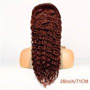 Easter Special Offer 180 Density 5x5 Red Brown Dark Wavy Front Wig 5x5 Glueless HD Lace Front Wig Colorful Curly Lace Closure Front Human Hair Wig