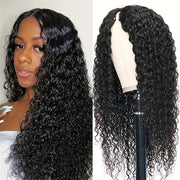 200 Density Curly V Part Human Hair Wigs For Brazilian Women V Shape Glueless Human Hair V Part Wig 100% Human Hair Curly Natural Color