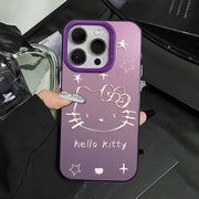 Sanrio, Pink Silvery Line Hello Kitty Colorful Pattern Phone Case Compatible with iPhone 7/8/SE2/SE3/7PLUS/8PLUS/X/XS/XR/XSMAX/11/11PRO/11PROMAX/12/12PRO/12PROMAX/13/13PRO/13PROMAX/14/14PRO/14PROMAX/14PLUS/15/15PRO/15PROMAX/1