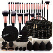 Makeup Brush Set Facial and Eye Shadow Brushes Super Soft Concealer, Blush, Contouring, Mixing, Eyeshadow, Makeup Sponge, Makeup Beauty Egg On Makeup Soft and Adaptable Makeup Tool Suitable for All Skin Types Create Perfect M