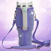 Shiny Diamond Water Bottle Carrying Bag for 40 Oz (About 1134.0 G), Neoprene Water Bottle Bag with Adjustable Shoulder Strap, Suitable for Cup Accessories to Meet Travel