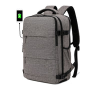 Airlines Approved Women'S Travel Backpack with Shoe Compartment, Casual Laptop Bag, Adjustable Strap, Zipper Closure, Polyester Lining, Solid Color, USB Powered - Multi-Color Options