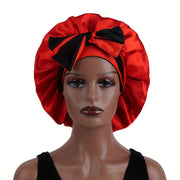 1pc Double-Layered Reversible Sleep Satin Bonnet with Long Straps, Hair Care Accessory for Women, Beauty Salon Hair Tools