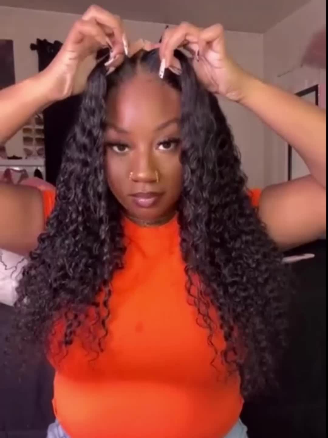 3 Bundles Jerry Curly Brazilian Human Hair Extensions with 5x5 HD Closure - Wet and Wavy Virgin Hair, Free Part, Unprocessed, 350g, Natural Black for Stunning Curls