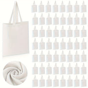 60pcs Canvas Tote Bags Bulk Reusable Grocery Cloth Bags With Handles For DIY Craft Gift