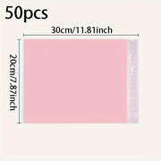 50-Pack Pink Courier Bags, Self-Adhesive Waterproof Mailing Envelopes, Bulk Shipping Bags for Clothes, Books, In-Line Skate Material, Durable Plastic Packaging