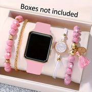 5pcs Digital Watch, Sports Fashion, Plastic Case, Silicone Band, Non-rechargeable Button Battery (Diameter<20mm), Quadrate Electronic Watch, Luxury Bracelets, for Women, with Homecoming Season, Ramadan, Easter, Mother'S Day