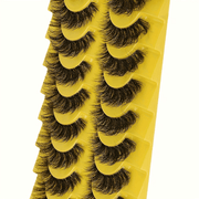 10 Pairs Luxurious 3D Faux Mink Eyelashes - Fluffy, Soft, Wispy Volume - Natural Long E-Girls Style, D Curl, 10-12mm - Perfect for Dramatic Eye Enhancement