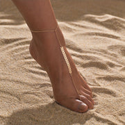 1pc Women’s Golden Alloy Airplane Toe Ring Anklet - Minimalist Vacation Style for Casual Attire or Music Festivals, Casual Wear | Simple Style | Sleek Finish