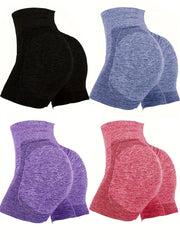4-Pack High-Waisted Boyshorts - Tummy Control, Butt Lifting, Breathable, Sweat-Wicking Compression Shorts With Elegant Style And Assorted Solid Colors - For Women - Perfect for Yoga, Gym, and Everyday Wear - Great Gift for Fi