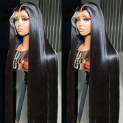 Red & Blonde Highlight Lace Front Wig for Women - Heat Resistant Synthetic Hair, 13x4 Preplucked Deep Part, 180% Density Glueless Wig for Daily & Party Use (All Ethnicities), Versatile Hairpiece | Sleek Straight Hairpiece | S