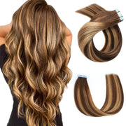 18inch-26inch Tape In Hair Extensions Human Hair 20pcs/Pack Remy Straight Invisible Tape Adhensive Hair Extensions Suitable For All People