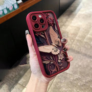 Painted Relief Art Butterfly Frosted All-Inclusive Anti-Fall Protective Mobile Phone Case Suitable for Apple 16Promax//16Plus/16/16Pro/15Promax/15Pro/15Plus/15/14/14Plus/14Pro/14Promax/13/13Pro/13Promax/12/12Pro/12Promax/11/1