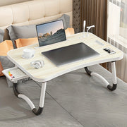 Portable Laptop Bed Table With Cup Holder And Drawer, Multifunctional Tray Holder With Tablet Card Slot-Perfect For Eating, Reading, Writing On The Bed, Sofa, Or Floor - Stable, Durable, And Foldable