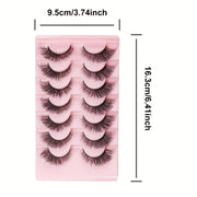 MilyBest 10 Pairs Wispy Natural Look Cat Eye False Eyelashes, 3D C Curl, Recyclable & Reusable, Beginner-Friendly, Variety of Lengths (6-15mm), Includes Pink Tray for Easy Storage, Dramatic Eyelashes | Voluminous Lashes | Ele