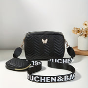 Stylish Embossed, Embossed Quilted Square Crossbody Bag + Women's Mini Wallet Pendant Combination Set, Multifunctional Shoulder Bag, Square Bag, Very Suitable for Outdoor Commuting, Daily Use and Travel