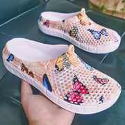 Women's Fashion Butterfly Pattern Hole Slippers, Summer Non-slip Beach Slippers for Koningsdag/King's Day