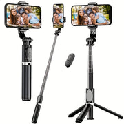 40-inch Extendable Phone Selfie Stick, Professional Floor Stand Designed for Live Streaming with Wireless Remote Control Smartphone Tripod, 360° Rotatable, Stable Anti-Shake Handheld Monopod Perfect for Travel and Outdoor Vl