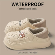 Winter Warm Cozy Waterproof Fleece Lined Slippers - EVA Insulated Home Shoes for Indoor and Outdoor Use, Maternity Slippers for Men and Women