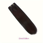 Straight Human Hair Clip In Hair Extensions For Women 100% Unprocessed Full Head Brazilian Virgin Hair Natural Black Color, 8/Pcs With 18Clips, 4.06 oz