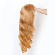 13x6 Honey Blonde Wig Human Hair 180% Density Peruvian Transparent Lace Frontal Wigs Human Hair Pre Plucked With Baby Hair 20-34 Inch Body Wave Wig 27# Colored