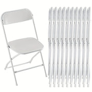 ANTONIA 20/10/8/6/4Set Stackable Plastic Folding Chair Pack with 350lb Steel Frame, Portable Outdoor Commercial Seat Perfect for Wedding, Party, Picnic, Dining, and Events Available in Classic White and Black