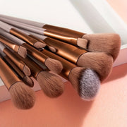 13pcss Makeup Brushes Makeup Kit, Foundation Brush Eyeshadow Brush Make Up Brushes Set (Reddish Brown, 13pcs Set) Birthday And Valentine'S Day Easter Gifts