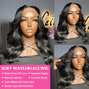 4x6 Lace Framing Short Wavy Bob Wig - Invisible Knots 3D Body Wave Human Hair Wig, 220 Density Shoulder Length Natural Look for Women, Elegant Style Fits All Ethnicities, Versatile Hairpiece, Sophisticated Hairpiece